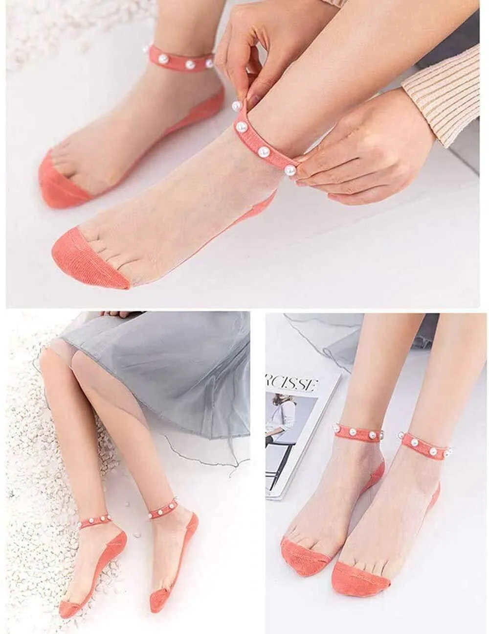 Шкарпетки Tulle Pearl, 10 пар, літні, прозорі, фото №2