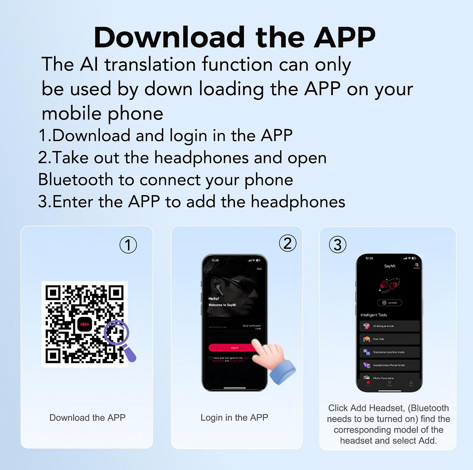 Наушники-переводчики AI, 3-в-1 для перевода со 135 языками, 5 режимов перевода с приложением, 40 часов Bluetooth 5.4 с микрофоном ENC, фото №9 Наушники-переводчики AI, 3-в-1 для перевода со 135 языками, 5 режимов перевода с приложением, 40 часов Bluetooth 5.4 с микрофоном ENC, фото №9