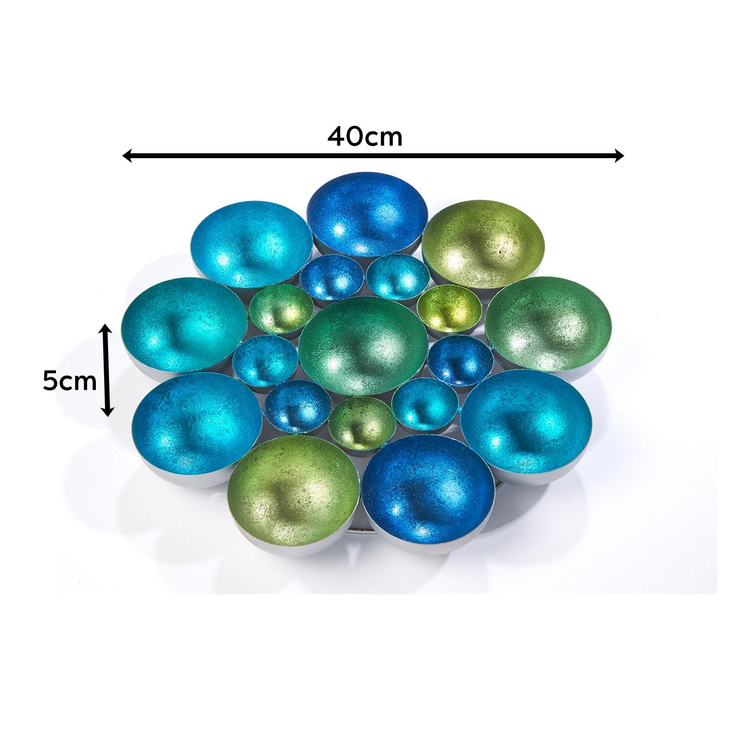 Підсвічник Kobolo Декоративна чаша Металева зелена та синя 40 см, фото №5