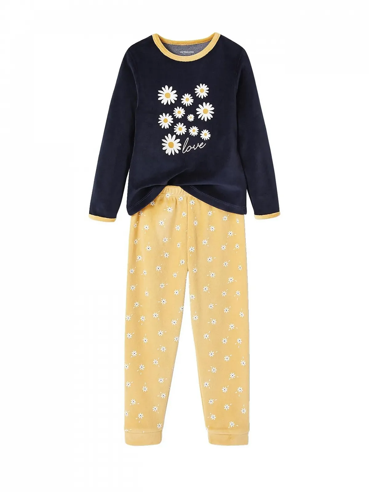 Комплект піжам VERBAUDET 2 шт, дитячі, велюрові, маргаритки, фото №3 Комплект піжам VERBAUDET 2 шт, дитячі, велюрові, маргаритки, фото №3