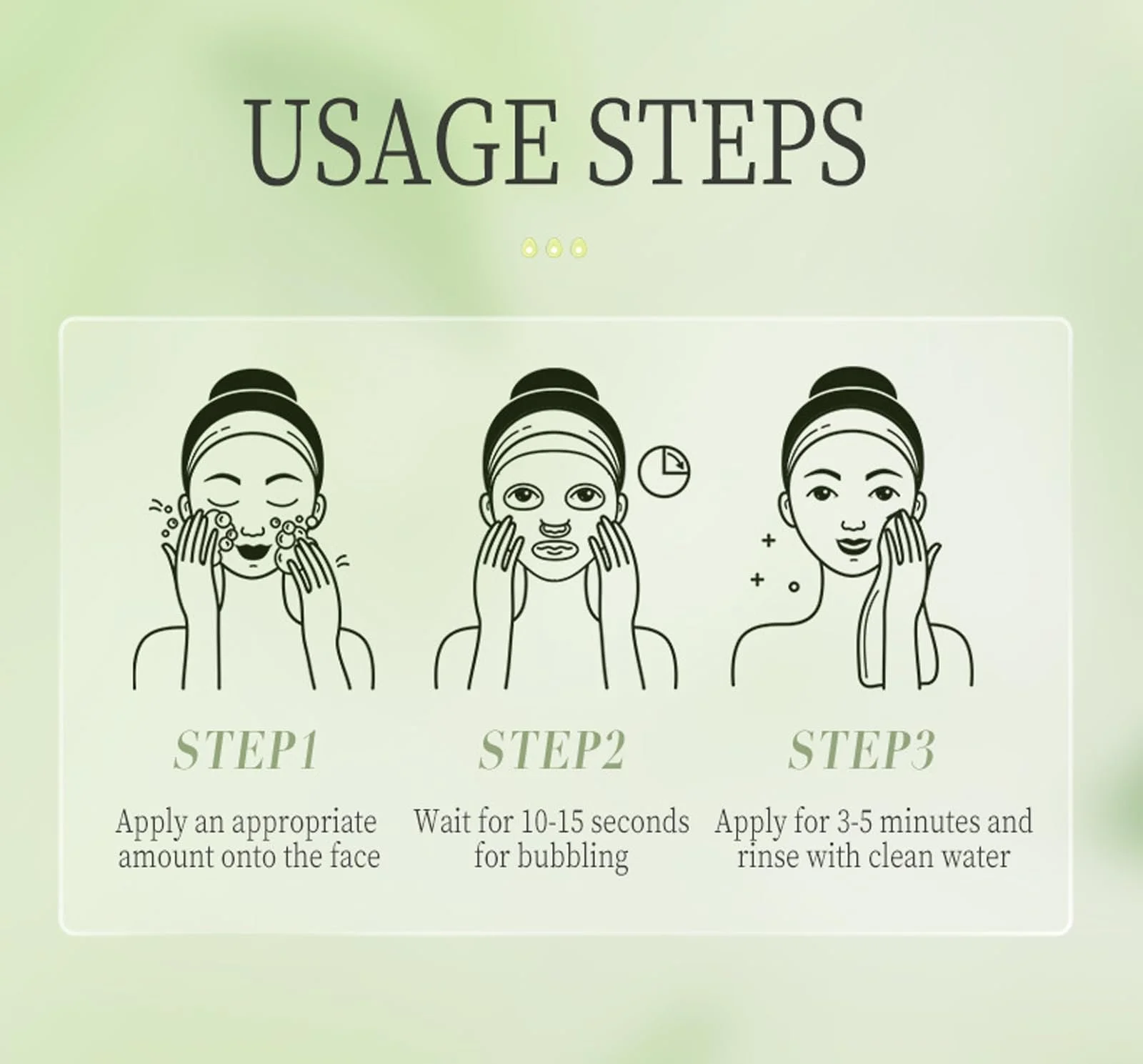 Маска для обличчя 24 шт. Avocado, Комплексна кислотна бульбашкова маска для очищення обличчя, фото №6 Маска для обличчя 24 шт. Avocado, Комплексна кислотна бульбашкова маска для очищення обличчя, фото №6