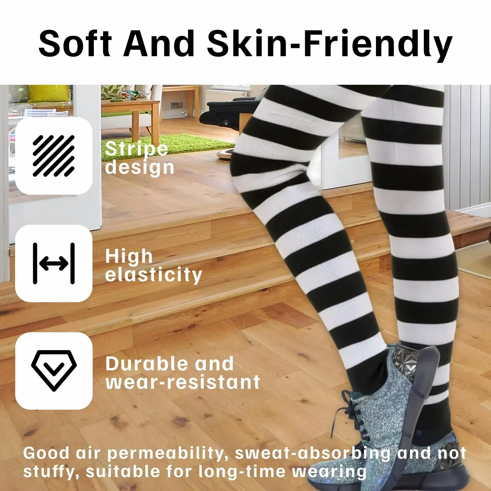 Гольфи в смужку Жіночі - Високоякісна бавовняна суміш, фото №4 Гольфи в смужку Жіночі - Високоякісна бавовняна суміш, фото №4