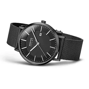 BERING Чоловічий Сонячний Годинник 39 мм Корпус з нержавіючої сталі Міланський браслет Сапфірове скло 10 ATM 15439 synthetic.ua - Фото 1