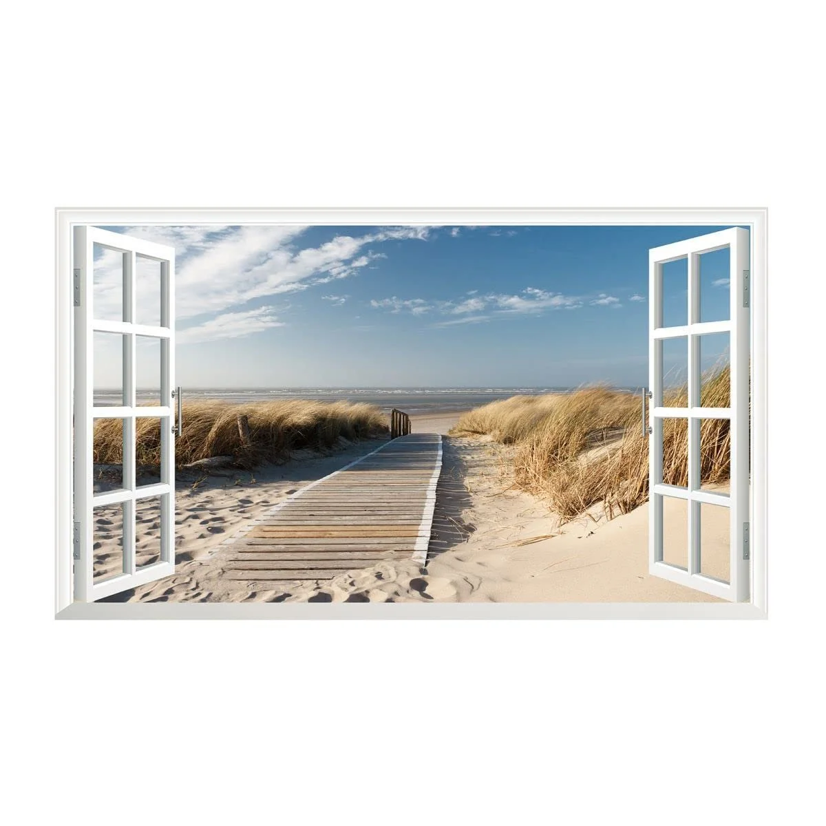 Наклейки на стіну Морський пляж Природа Пейзаж 3D ефект XXL 1000 мм x 600 мм 2 шт., фото №2