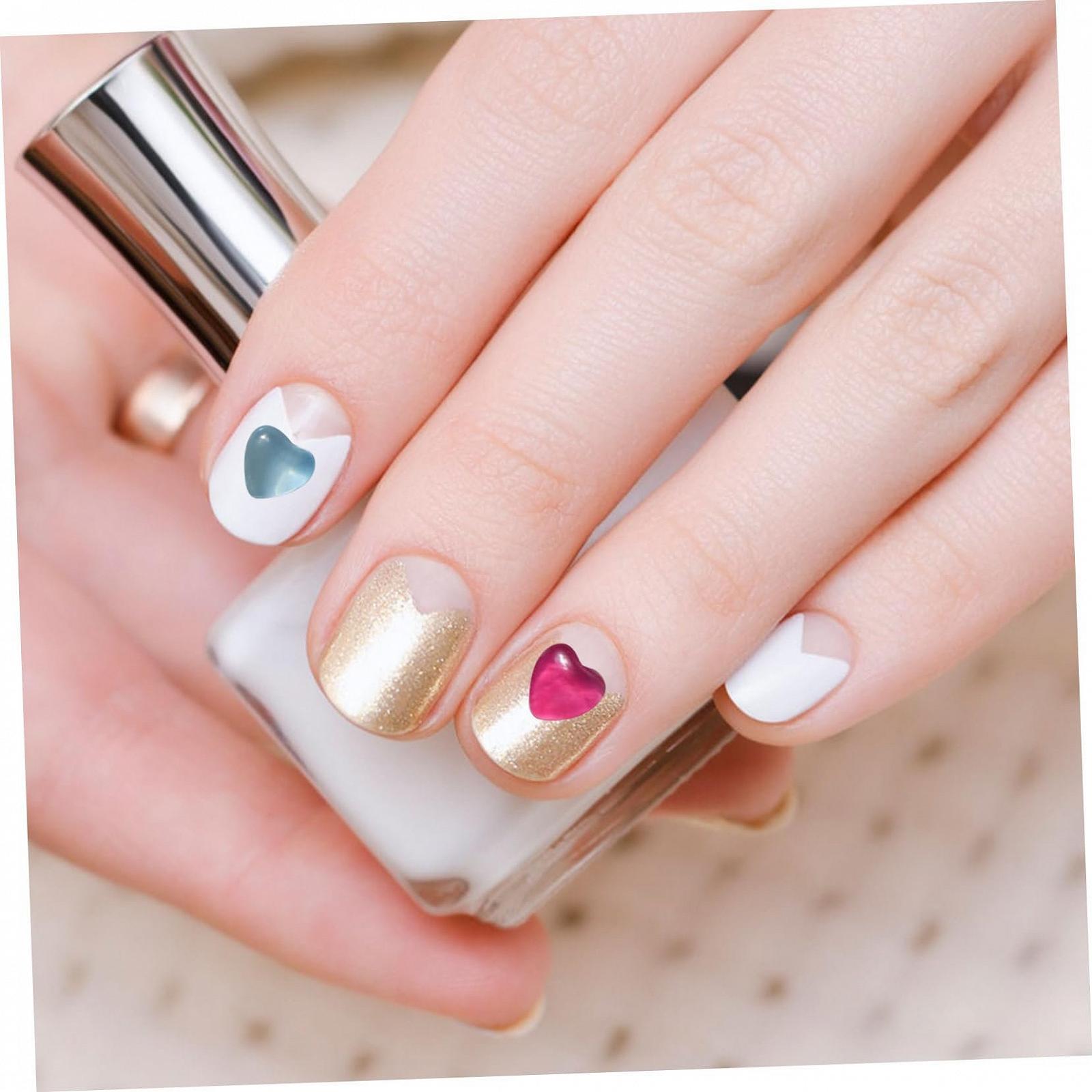 Украшение для ногтей Mikinona Сердце, 100 шт., Аксессуары для маникюра, Подвеска-сердце, Маникюрные украшения, Маникюрные драгоценные камни, Небольшие ювелирные изделия из хрустальной смолы, фото №9