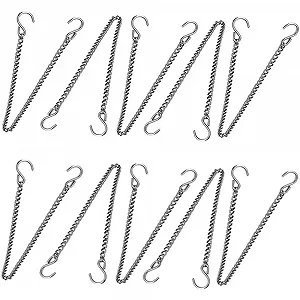 Металеві ланцюги для підвішування 10 шт. із затискачами та гачками сріблясті - Фото 1