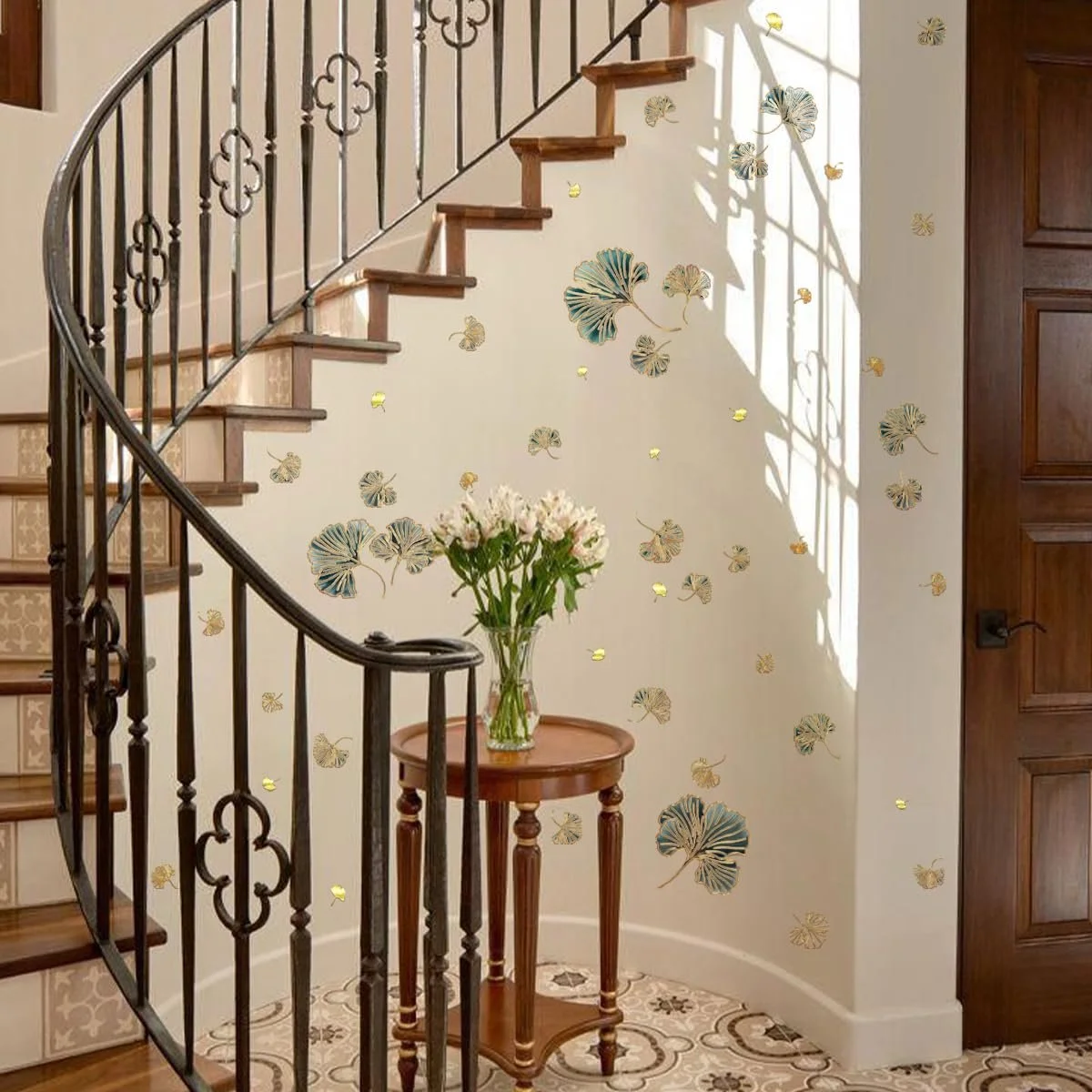 Наклейка на стіну WandSticker4U Листя гінкго 20 x 30 см золотий/зелений 3 шт, фото №7