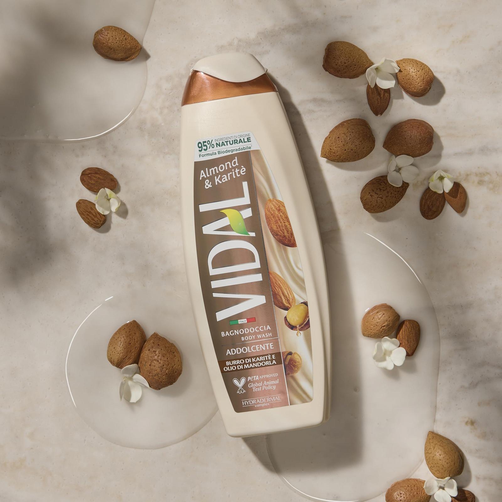 Гель для душа Vidal Almond & Karité успокаивающий с маслом миндаля и ши 2 шт. по 600 мл, фото №3 Гель для душа Vidal Almond & Karité успокаивающий с маслом миндаля и ши 2 шт. по 600 мл, фото №3