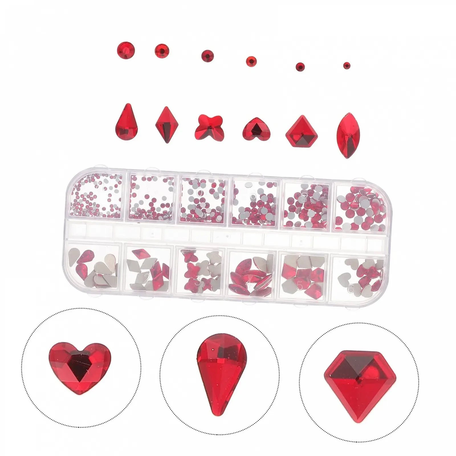 Healvian, стрази та самоцвіти для нігтів, блискучі прикраси, фото №3