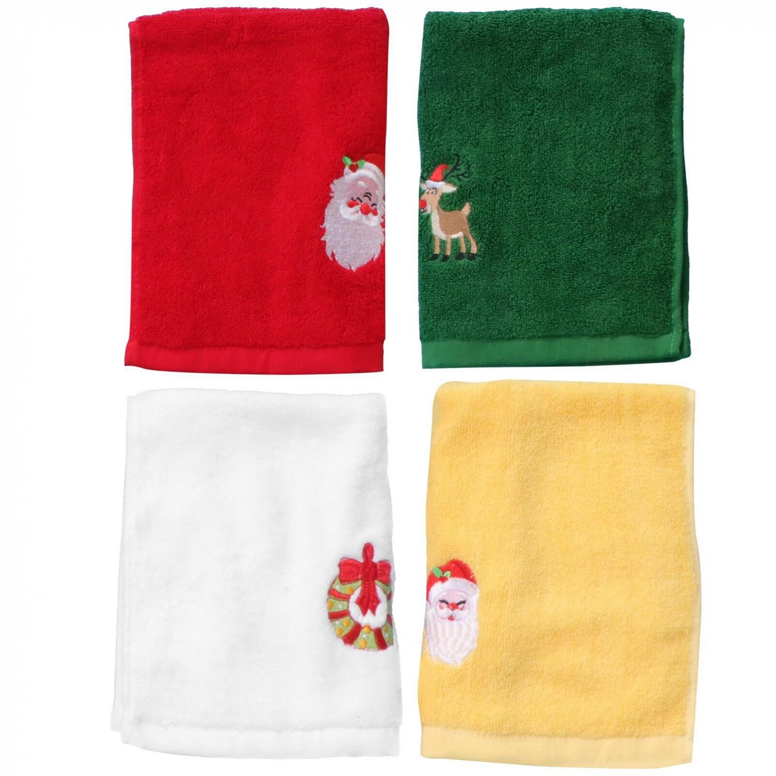 Набір рушників Ciieeo Christmas Embroidery бавовняні вишиті 4 шт. для кухні та ванної, фото №1