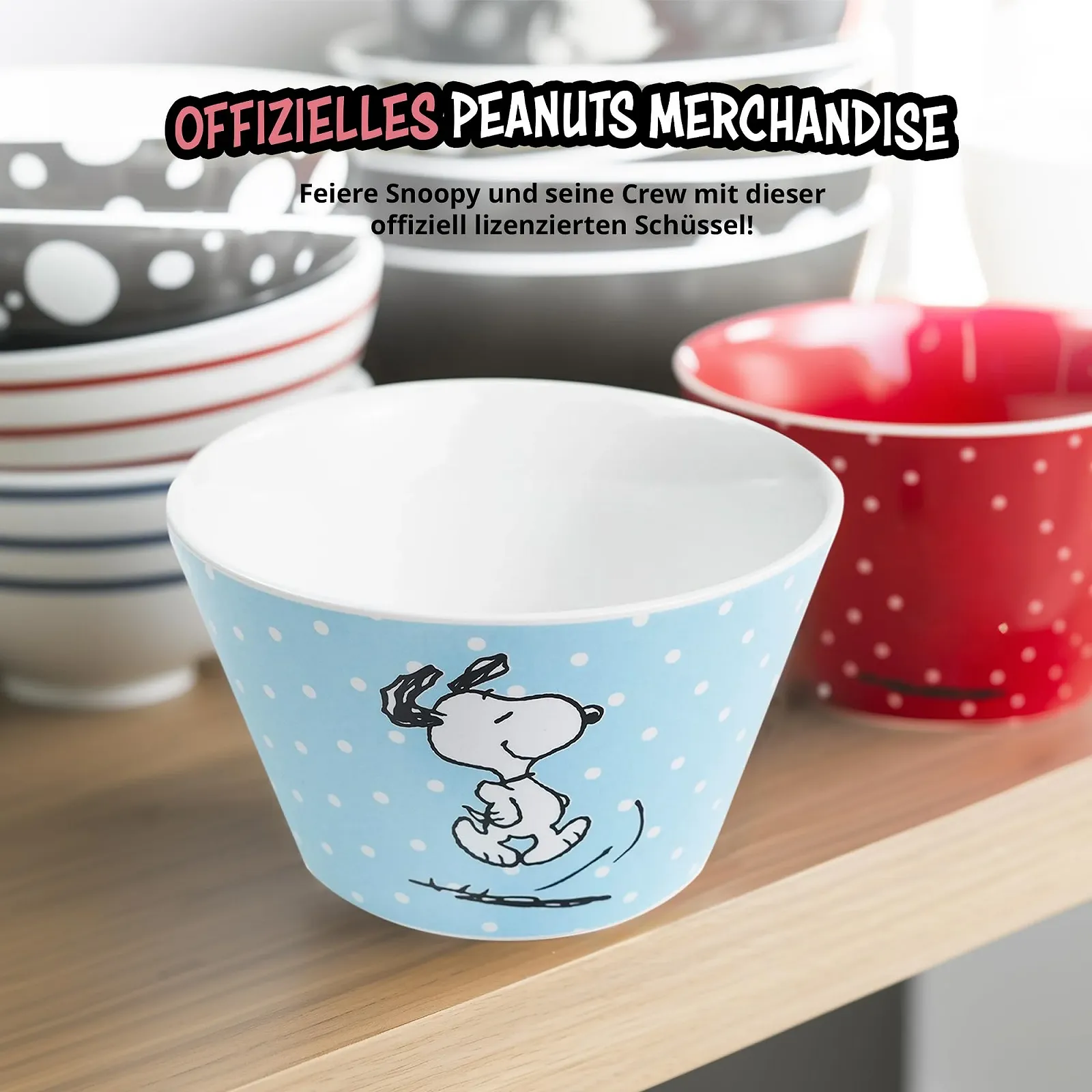 Миска United Labels The Peanuts Snoopy 500 мл, синяя в горошек, фото №6