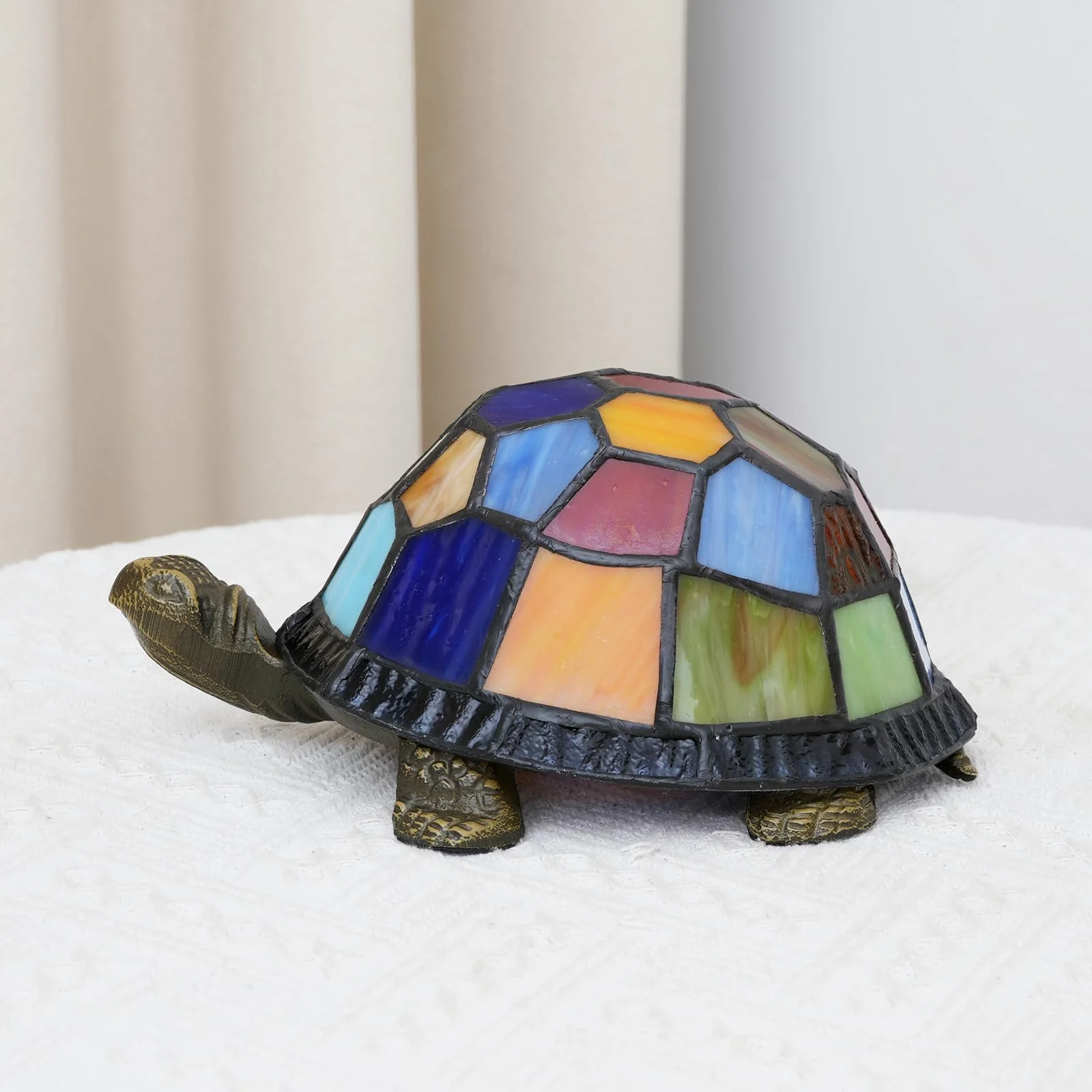 Настільна лампа Tiffany Tortoise Вітражне скло Черепаха Нічник E14 LED, фото №3