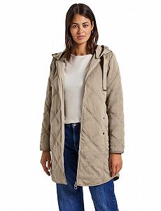 Женское стеганое пальто с капюшоном - Фото 1