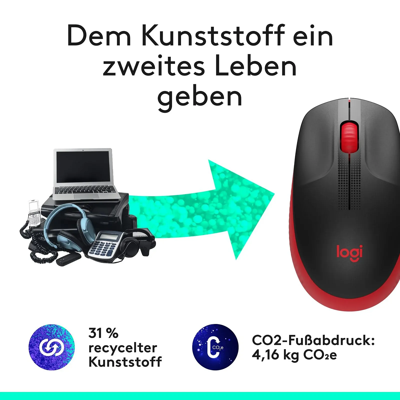 Мышь Беспроводная Logitech M190 Красный, фото №4 Мышь Беспроводная Logitech M190 Красный, фото №4