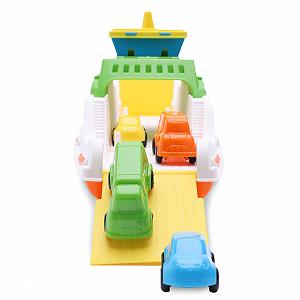 Паром Toyland 39 см (15 дюймов) Цветной с подвижными рампами и 4 мини-машинками synthetic.ua - Фото 1