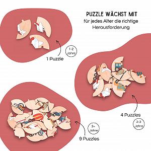 Дерев'яний пазл EV My First Wooden Puzzle Exotic Animals 27 деталей, італійське дерево, від 2 років synthetic.ua - Фото 1