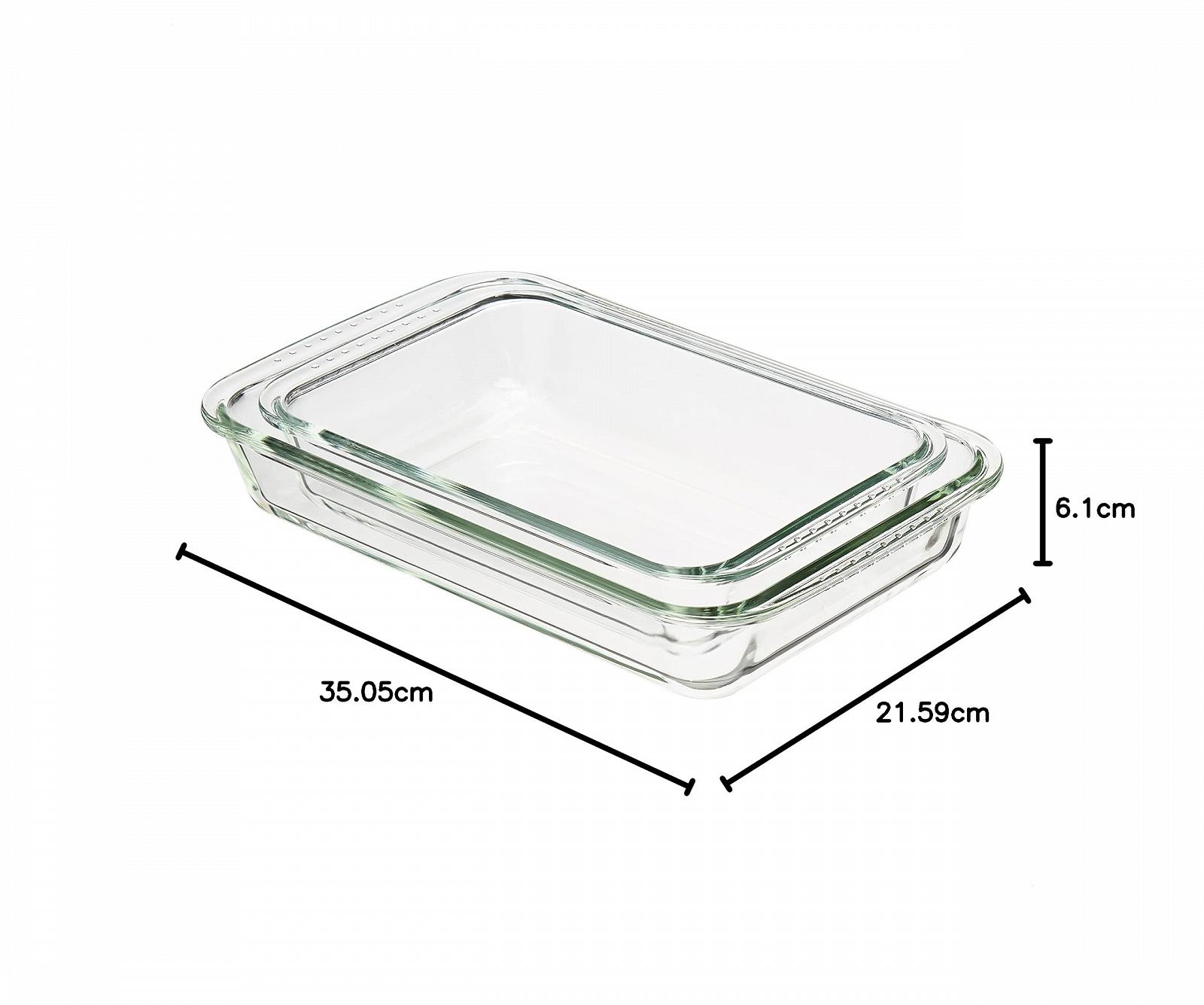 Набір форм для запікання Amazon Basics скляні прямокутні 3 л та 1.5 л 2 шт. Прозорі, фото №5 Набір форм для запікання Amazon Basics скляні прямокутні 3 л та 1.5 л 2 шт. Прозорі, фото №5