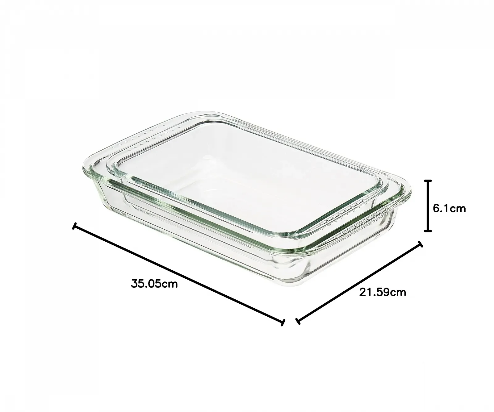 Набор форм для запекания Amazon Basics стеклянные прямоугольные 3 л и 1.5 л 2 шт. Прозрачные, фото №5