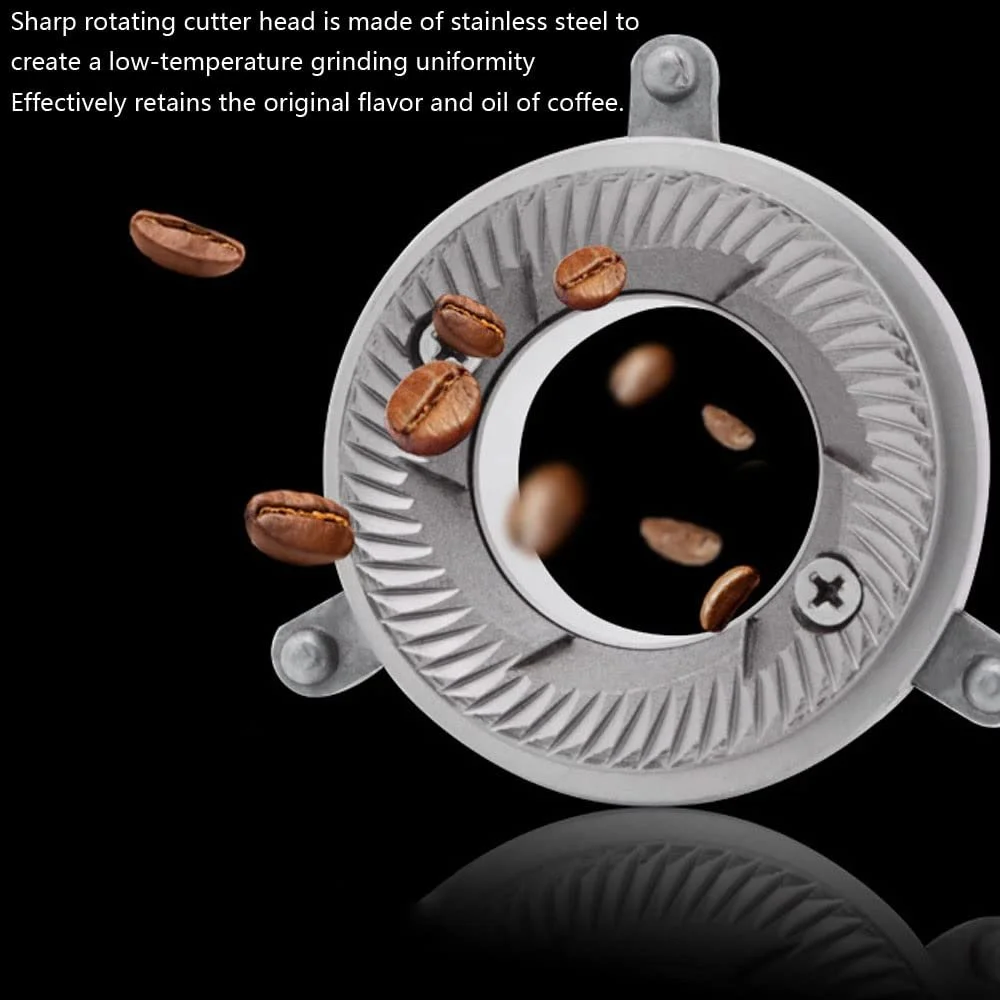 Электрическая кофемолка Conical Grinder с 20 уровнями помола для точного заваривания, измельчает кофейные зерна, специи, орехи и зерно, большая емкость 1 литр, черная, фото №3