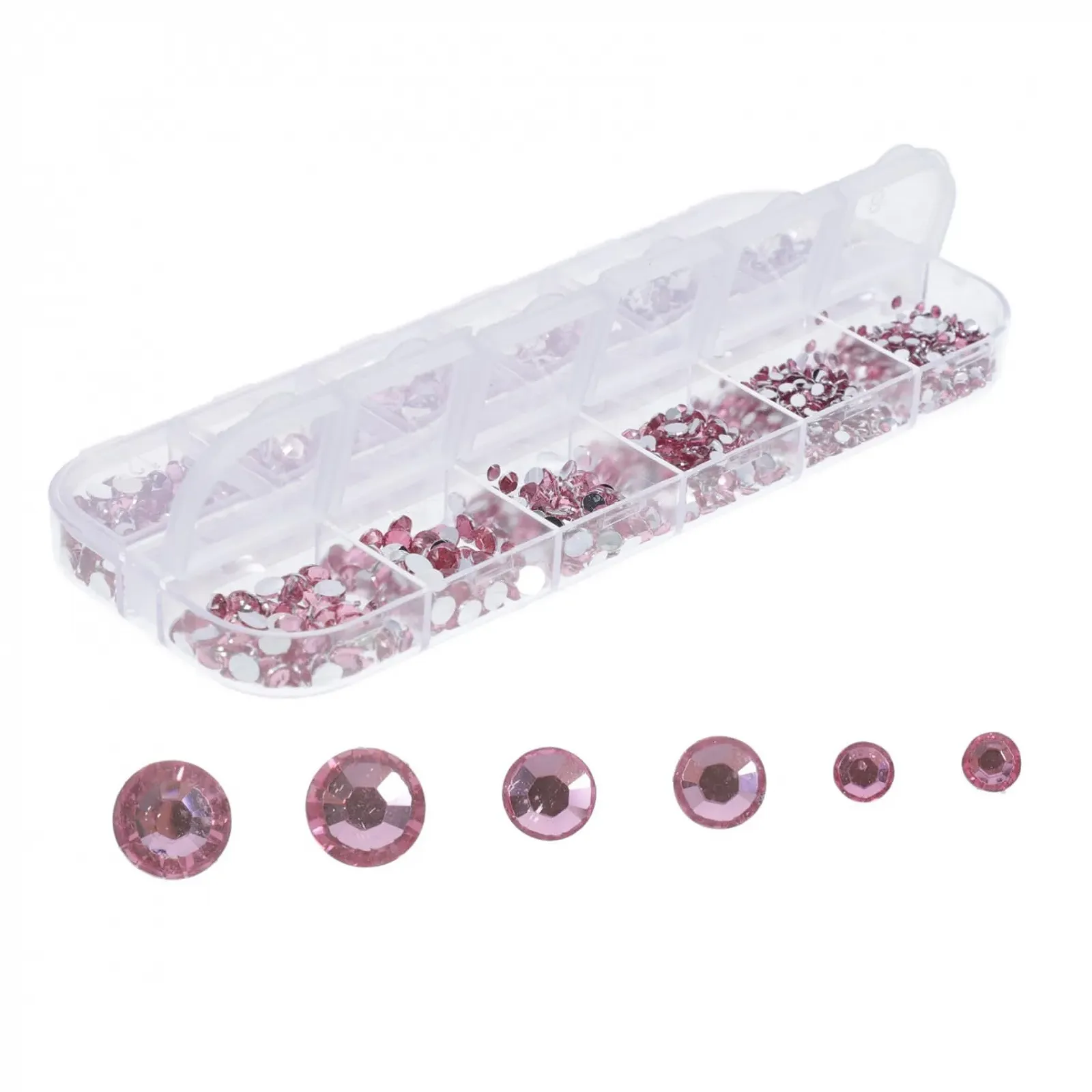Стразы для ногтей DIY Подвеска Мини-кристалл Подвески для маникюра Бриллиант Акриловые украшения своими руками Ювелирные аксессуары Стеклянные стразы Плоская задняя часть 3D Украшения для ногтей Розовый, фото №1