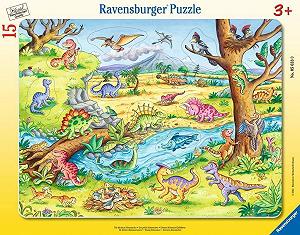 Купить Детский пазл Ravensburger The Little Dinosaurs 8-17 элементов Рамка-пазл с контурной вырубкой - Фото 1 Детский пазл Ravensburger The Little Dinosaurs 8-17 элементов Рамка-пазл с контурной вырубкой - Фото 1