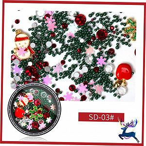 Украшение для ногтей Новогоднее 3 набора Маникюрные сплавные заклепки Украшение для ногтей для женщин synthetic.ua - Фото 1