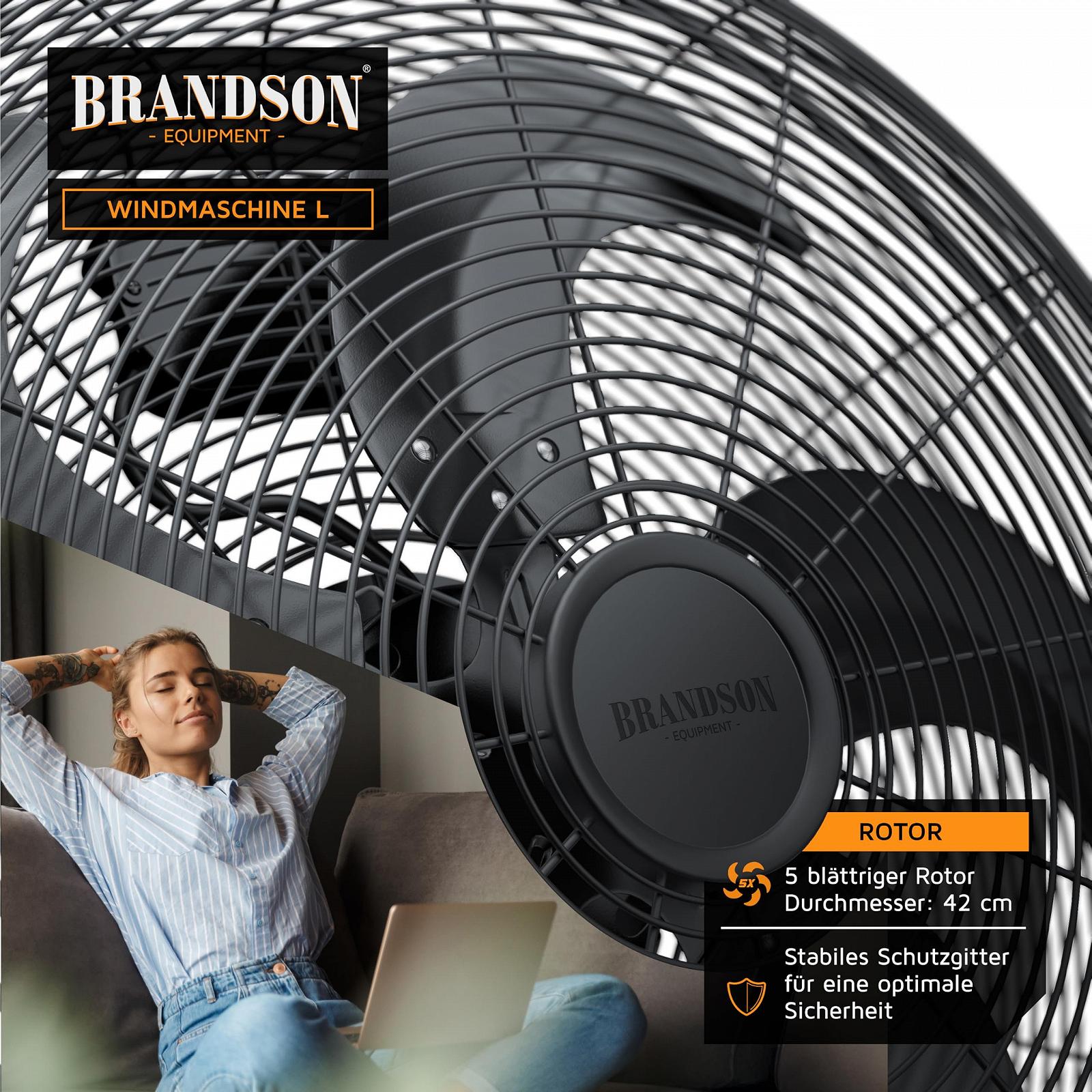 Вентилятор Brandson, большая ветряная машина, черный, фото №6