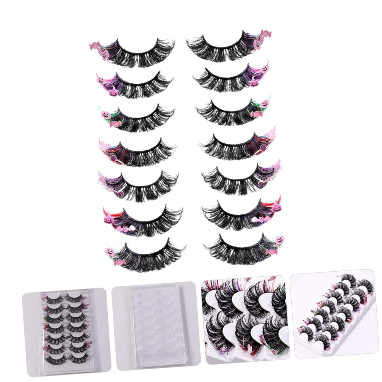 Накладні вії Ipetboom кольорові, 7 пар, штучне волокно, для косплею, подовжуючі, для макіяжу, фото №6 Накладні вії Ipetboom кольорові, 7 пар, штучне волокно, для косплею, подовжуючі, для макіяжу, фото №6