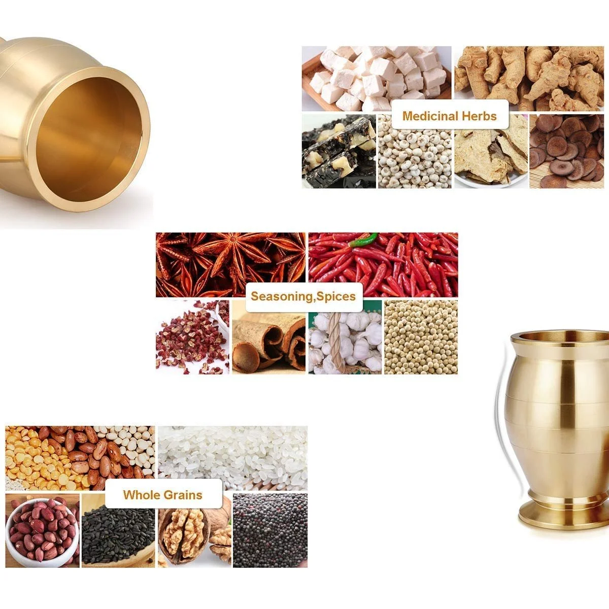 Ступка з товкачиком Brass Spice Mill Міцна Легка у очищенні, фото №4