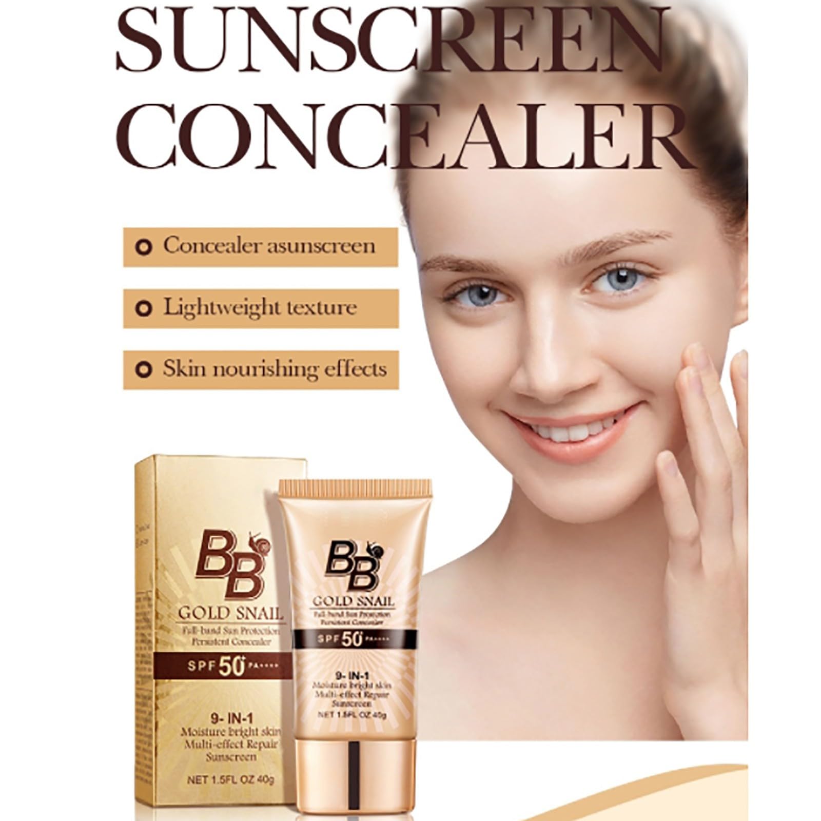 BB Крем Зволожуючий для рівного кольору обличчя SPF 50, водостійкий, відтінок натуральний, 1 шт, фото №2