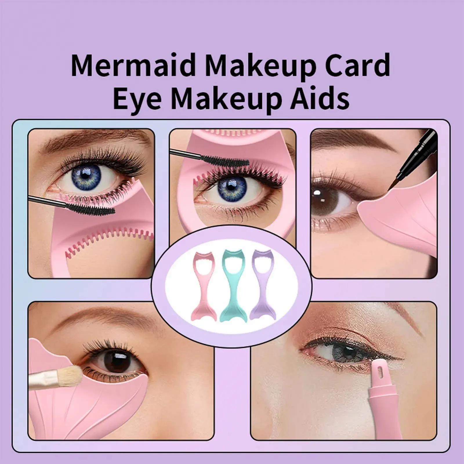 Трафарет для подводки глаз Силиконовый Многоразовый Фиолетовый, фото №2 Трафарет для подводки глаз Силиконовый Многоразовый Фиолетовый, фото №2