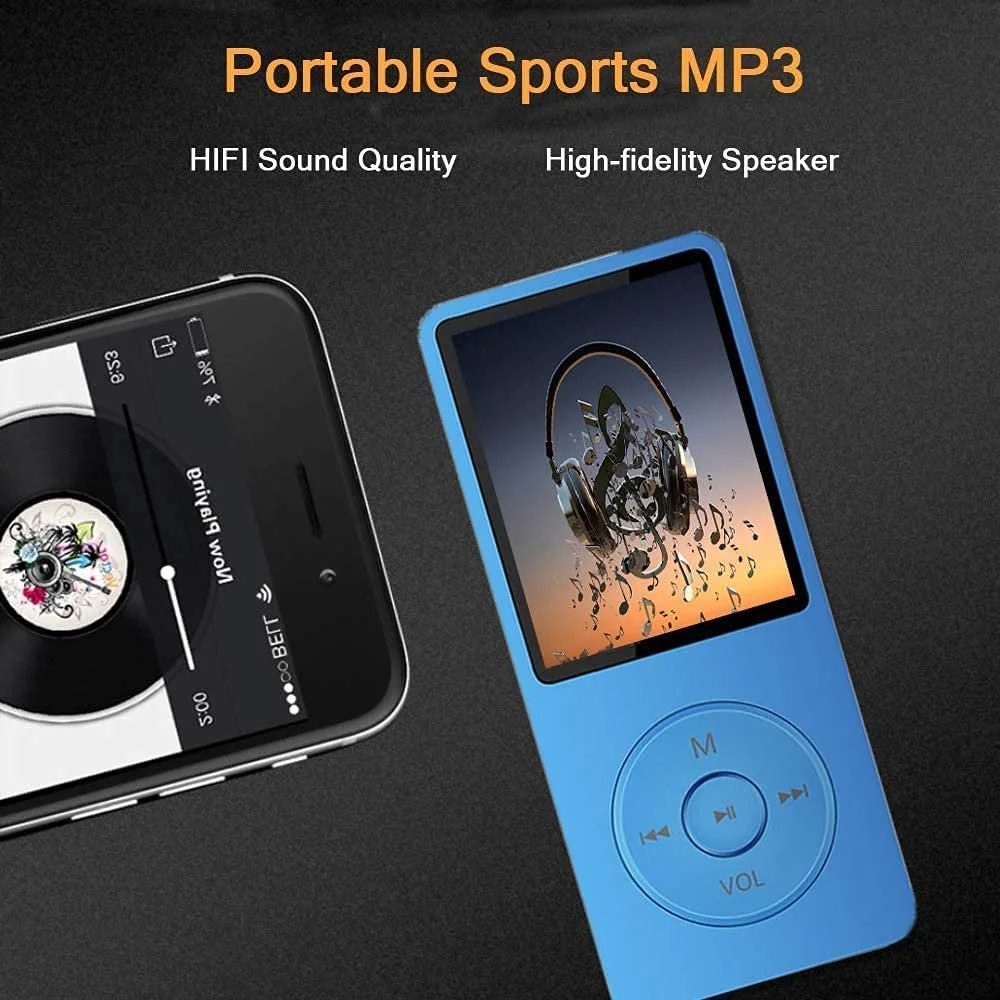 MP3 плеер, с16GB Micro SD картой, Ultra Slim Музыкальный плеер со встроенным динамиком, Просмотрщик фотографий, Воспроизведение видео, FM-радио, Диктофон, Устройство для чтения электронных книг Deep Blue, фото №5