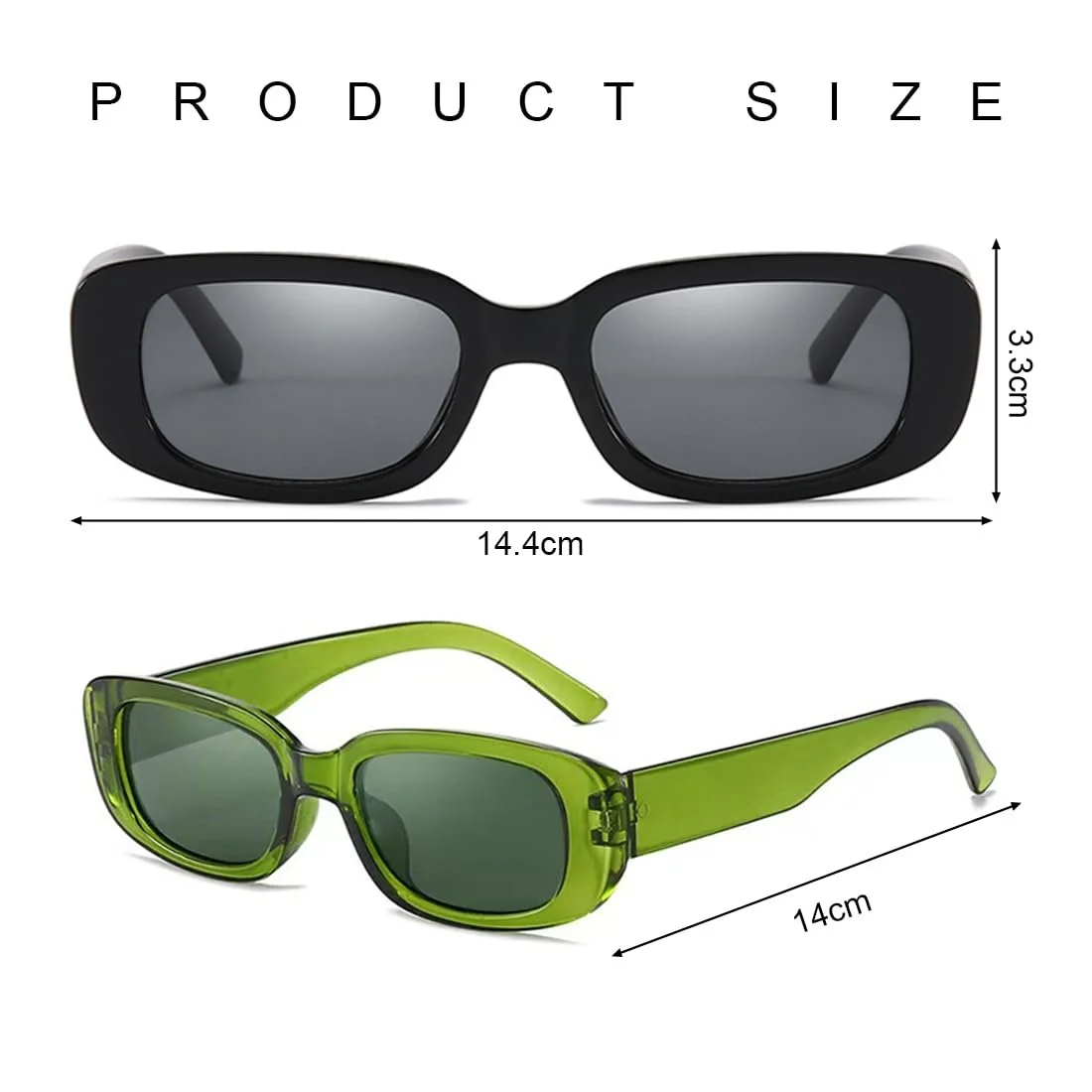 Сонцезахисні окуляри Meleager Вінтажні Прямокутні, Набір 4 шт, Квадратна оправа, UV400, фото №2