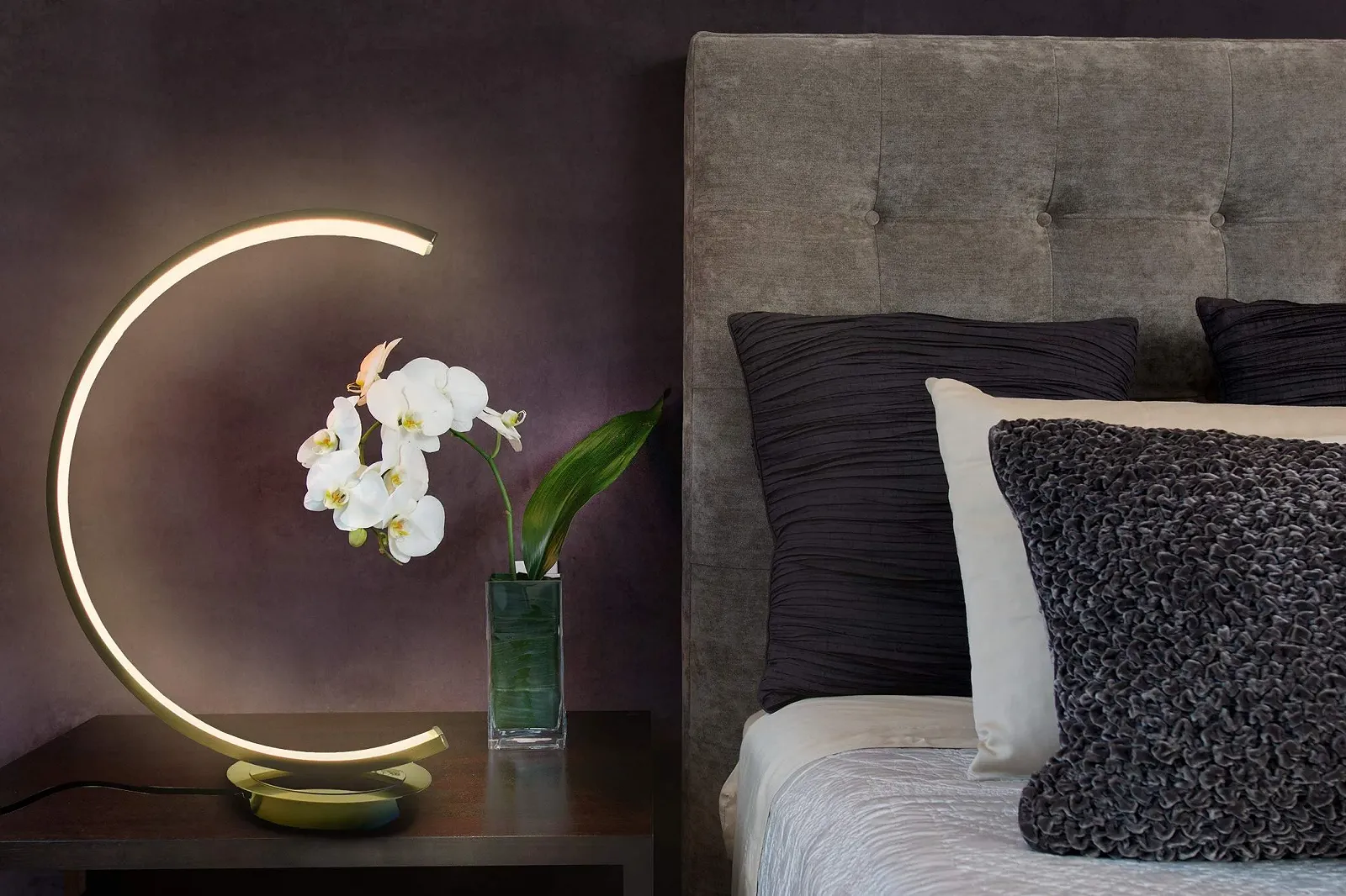 Настільна лампа Trango Moonlight 2019-01XL Dimmable LED напівкругла 1x 12 Вт 3000 К Матовий нікель, фото №4