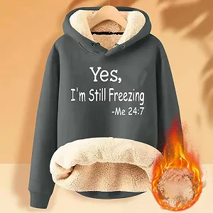 Пуловер Женский Осенний Худи Флисовый Пуловер Свитшот Элегантный Худи с капюшоном Печатный Бархатный Длинный рукав Пуловер Свитшот С Капюшоном synthetic.ua - Фото 1