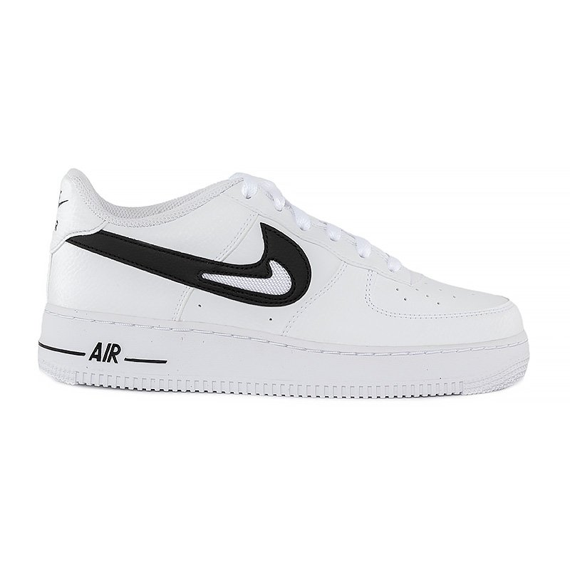 Кроссовки Nike Air Force 1 Low Cut Out Swoosh белые с черным (GS) размер 38.5, фото №2