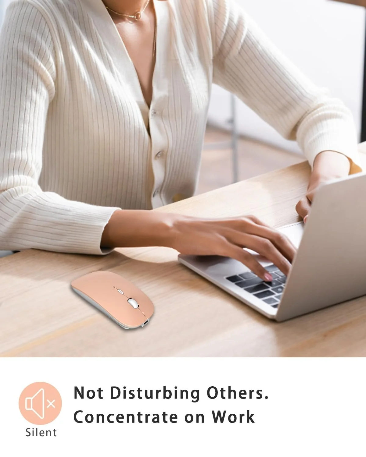 Мышь ANEWISH Bluetooth, оранжевый, фото №5