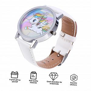 Наручные часы с единорогом VALICLUD Мультяшные часы Женские часы Кварцевые Белые synthetic.ua - Фото 1