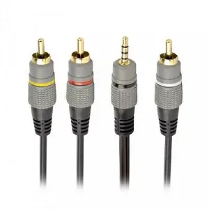 Кабель мультимедийный 3.5 Jack 4pin to 3RCA 1.5m Cablexpert (CCAP-4P3R-1.5M) - Фото 1