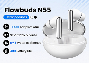 Купити Безпровідні навушники HAYLOU Flowbuds N55 White LDAC Hi-Res Audio 54dB ANC IPX5 - Фото 1 Безпровідні навушники HAYLOU Flowbuds N55 White LDAC Hi-Res Audio 54dB ANC IPX5 - Фото 1