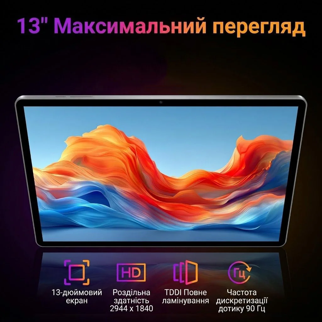 Планшет 13" 2K MAXLEGEN M196 12+24/512Gb 4G 2-SIM 8 ядер Android 15 9580 mAh Черный, фото №2 Планшет 13" 2K MAXLEGEN M196 12+24/512Gb 4G 2-SIM 8 ядер Android 15 9580 mAh Черный, фото №2