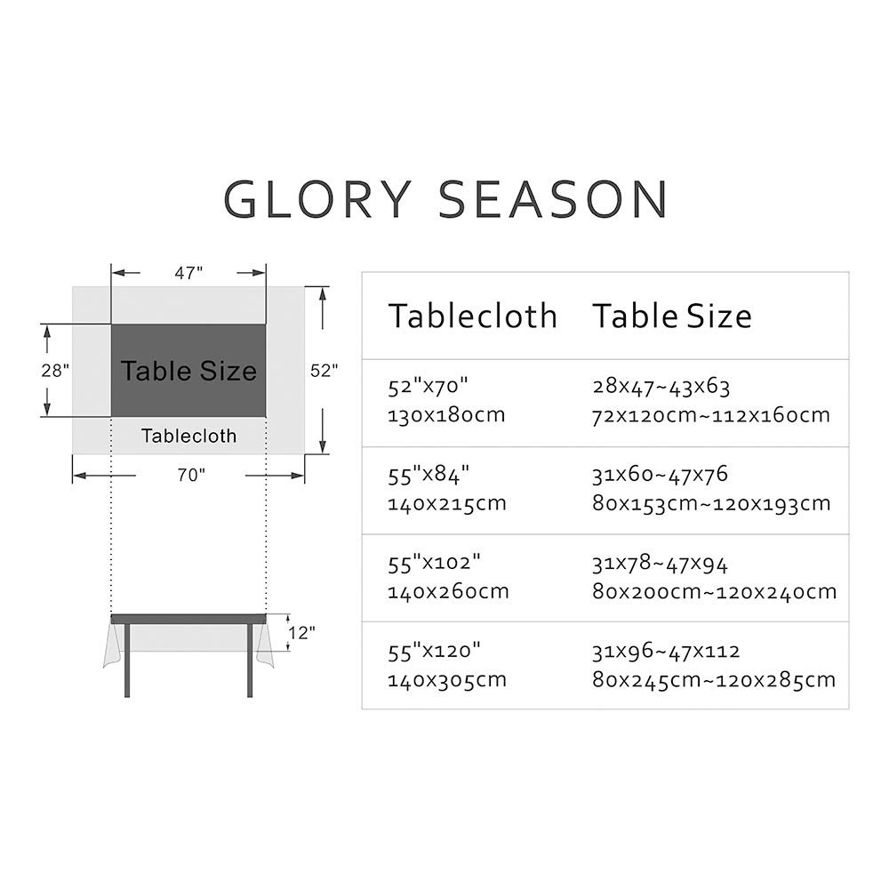 Скатертина Glory Season Rustic лляна з принтом 52 x 70 дюймів (132 x 178 см) Синя, фото №7
