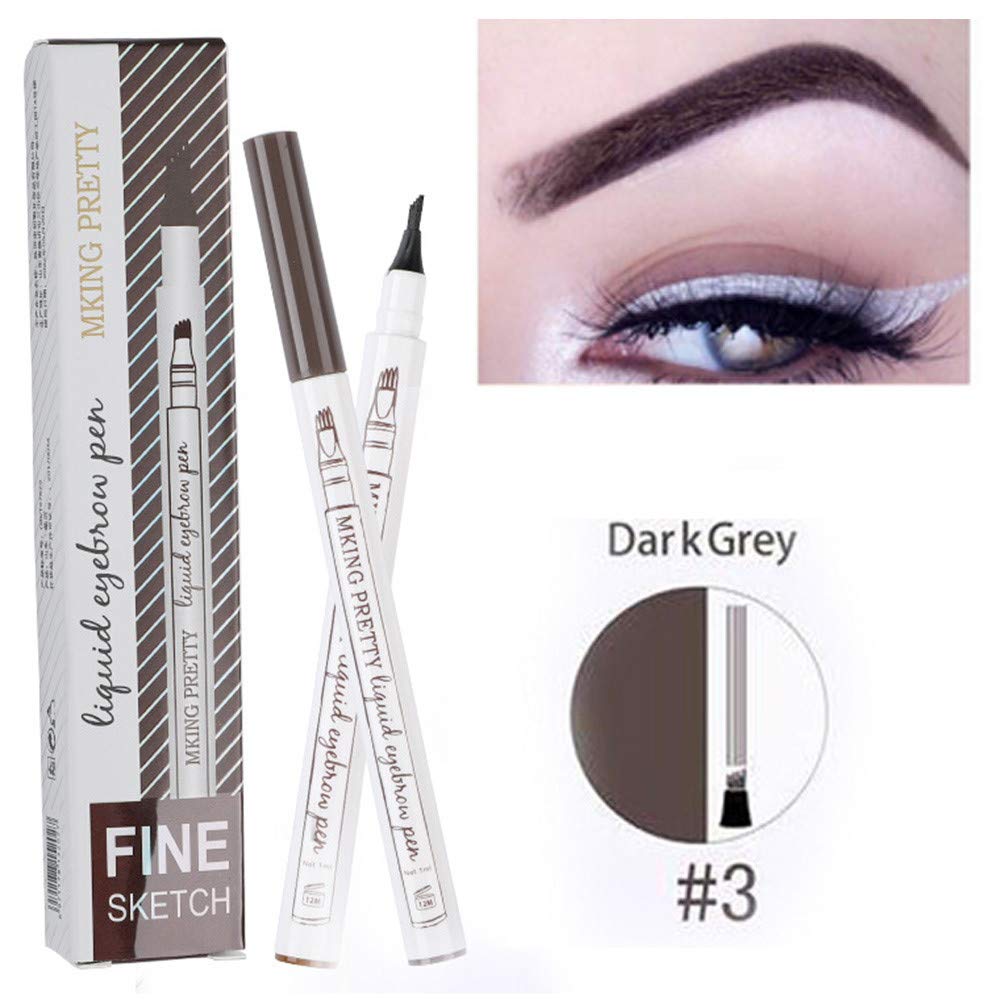 Олівець для брів Retractable Pencil Freckles Makeup Пен з обох сторін з висувним олівцем для брів Водостійкий Веганська формула Гель для брів Довготривалі волокна для щільного кольору, фото №2