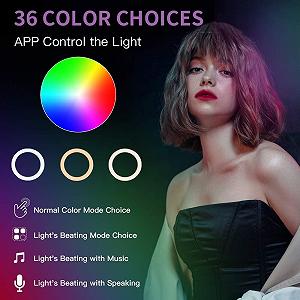 Кільцева LED лампа FOSITAN App RGB Light 10" / Керування через додаток / RGB + 3 режими білого світла / Чорна ціна на synthetic.ua - Фото 1 Кільцева LED лампа FOSITAN App RGB Light 10" / Керування через додаток / RGB + 3 режими білого світла / Чорна synthetic.ua - Фото 1