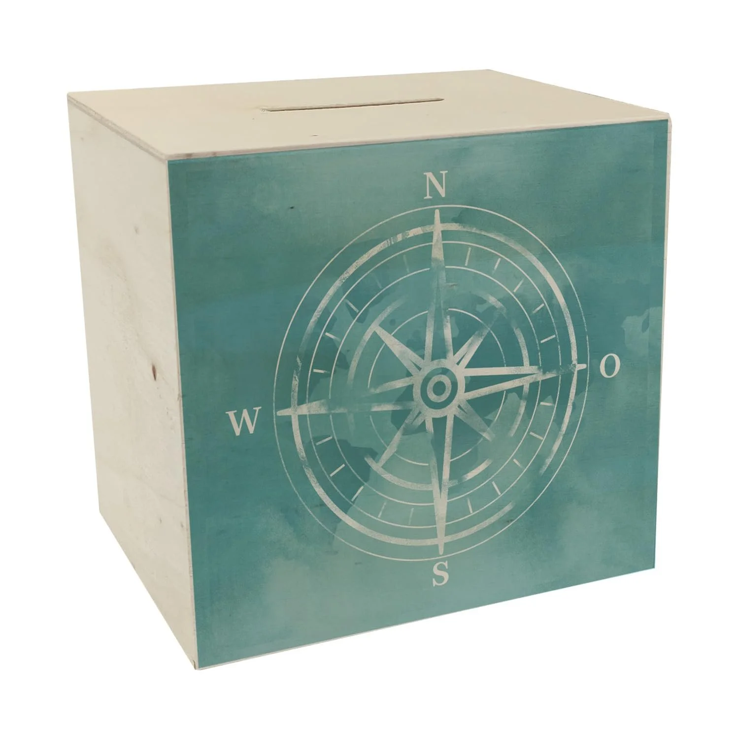 Скарбничка дерев'яна Compass Wooden Money Box зі сторонами світу, фото №1