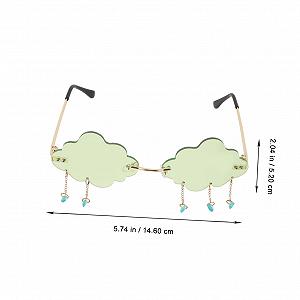 Сонцезахисні окуляри Хмарка VALICLUD 3 шт, у формі хмар, без оправи, цікаві, зелені synthetic.ua - Фото 1
