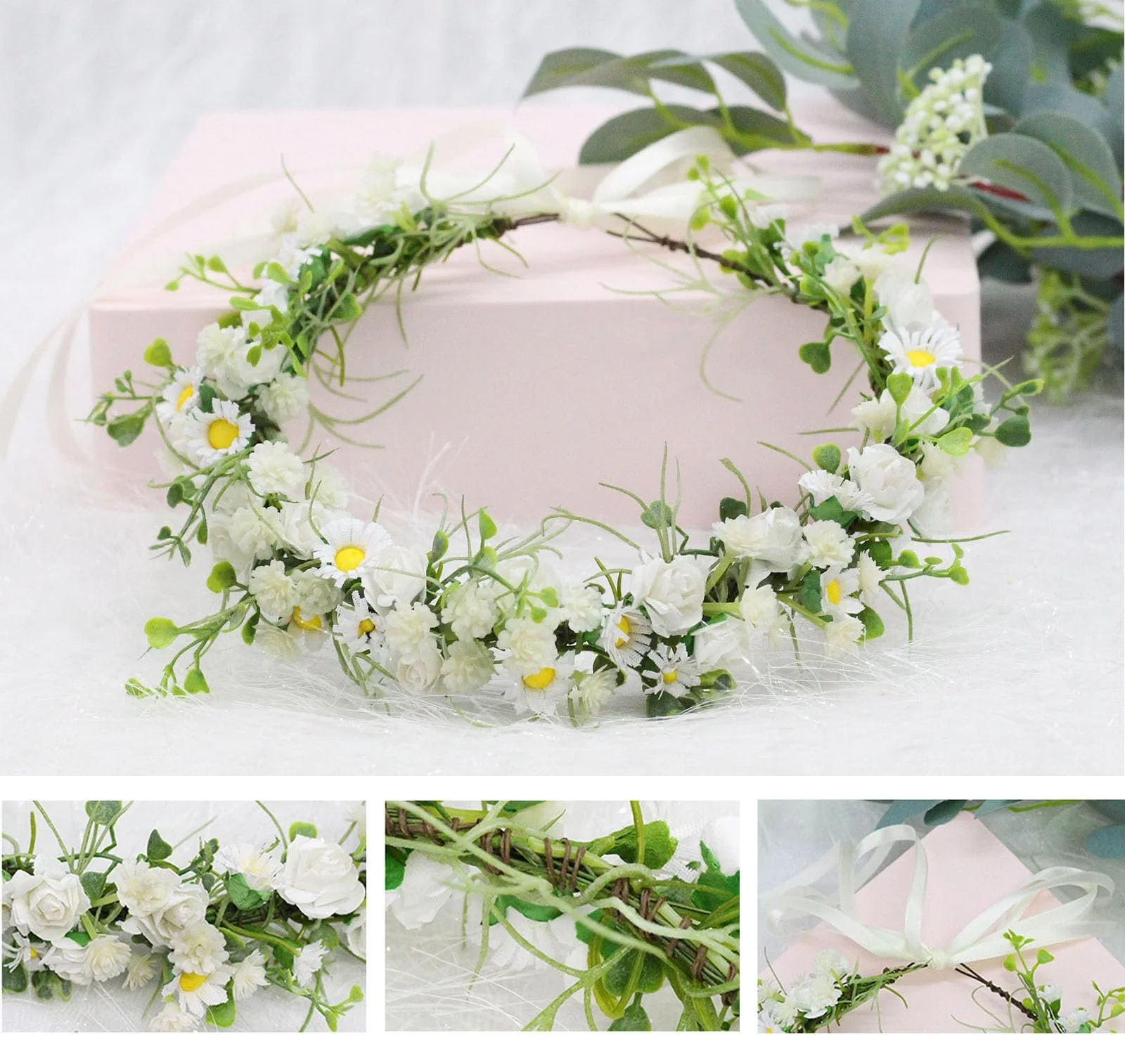 Вінок для волосся з квітами для жінок і дівчат, фото №4