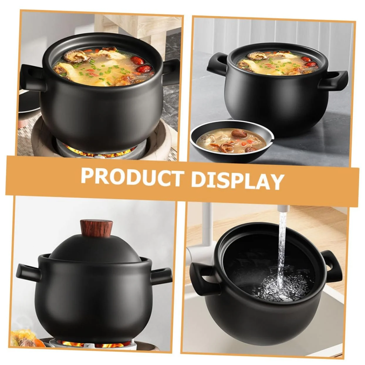 Каструля Gatuida керамічна термостійка велика для газової плити, фото №7