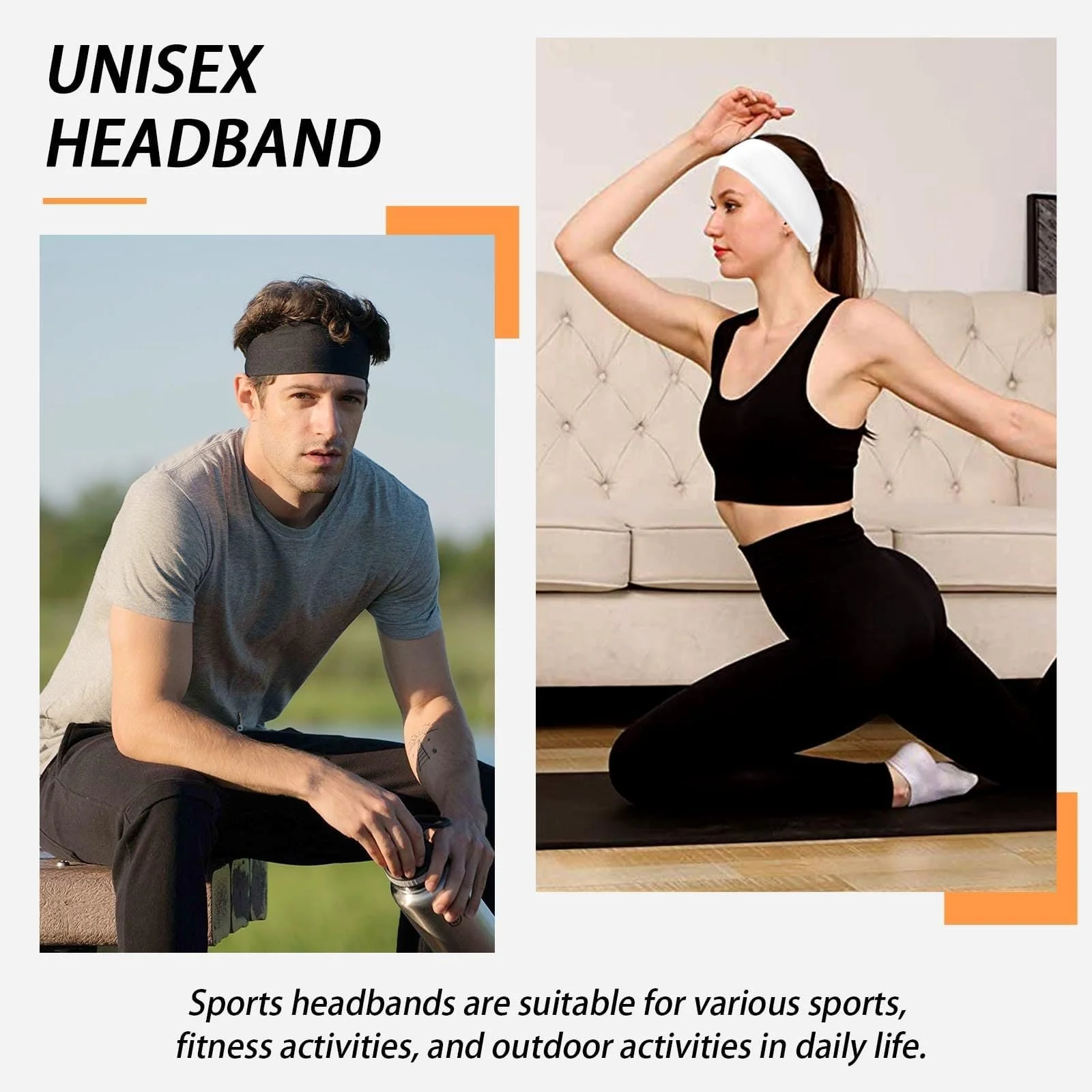 Спортивна Пов'язка на Голову 9 cm Чорний, Білий, фото №1 Спортивна Пов'язка на Голову 9 cm Чорний, Білий, фото №1