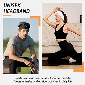 Спортивная Повязка на Голову 9 cm Черный, Белый - Фото 1